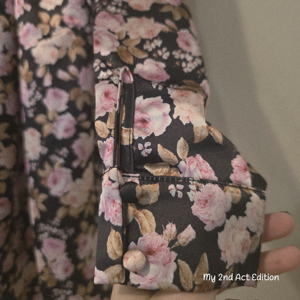 For Love & Lemons Black Floral Satin Mini Dress Open Back Pleated Bust Size XS - Picture 4 of 7